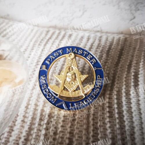 Wholesale Masonic Lapel Pins Badge Mason Freemason MLP 13"PAST MASTER WISDOM LEADERSHIP " size 3.2cm
