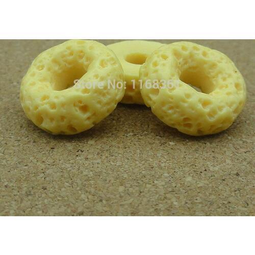 1pcs/lot resin flat back yellow doughnut 16mm Cabochons Jewelry Fit Mobile Phone Hairpin Headwear DIY Accessories B106-4