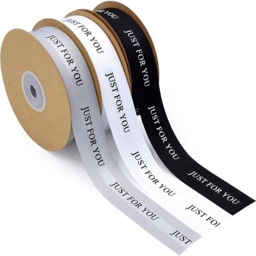 10m/lot "Just for You" Printed Grosgrain Ribbon Valentines Day Wedding Decor Gifts Bouquet Packaging Ribbons DIY Crafts 25MM