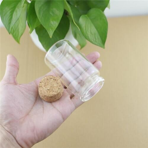 12pcs/lot 47*80mm 90ml Cork Stopper Glass Bottles Spicy Storage Jar Bottle Containers Glass spice storage Jars Vials DIY Craft