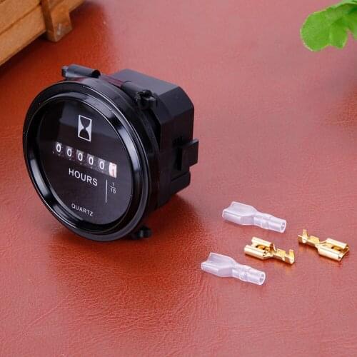 12v 24v 36v Mini Hour Meter Marine Boat Engine 2" Round Waterproof Gauge Car Trucks Mechanical Hour Meter Counter Timer New