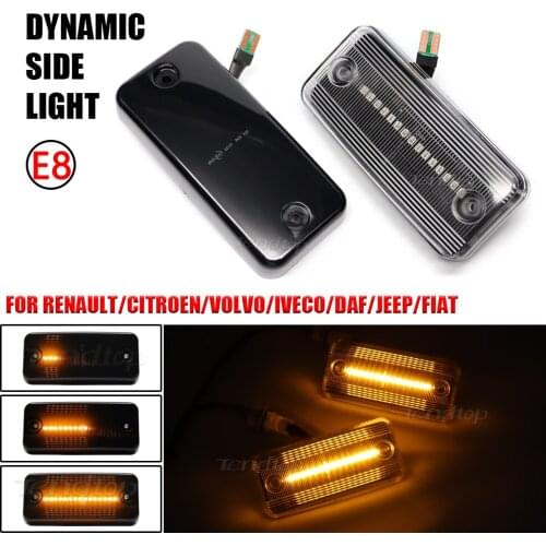 12V Dynamic Car Side Marker Lamp For Fiat Ducato Citroen Relay Peugeot Boxer Renault Magnum Midliner Volvo FE FL Man Iveco Daily