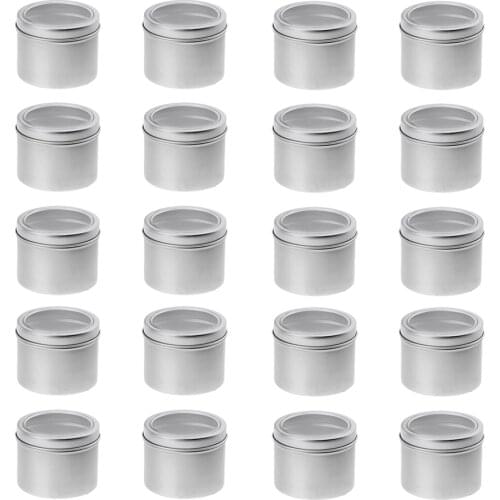 20 Pieces 100ml Round Aluminum Round Lip Tin Containers with Screw Thread Lid - Great for Spices, Candies, Tea or Gift Giving