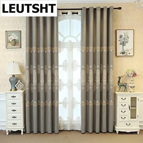 2021 New Modern Minimalist Atmosphere Shading Embroidered Curtains for Living Room Bedroom Study Shading Curtains Custom