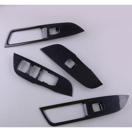 4pcs/set Carbon Fiber Style Window Switch Panel Cover Trim ABS Fit For Chevrolet Blazer 2019 2020
