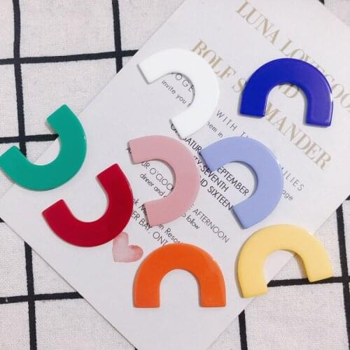 DIY accessories wholesale fashion Macron color U-shaped acrylic patch earrings accessories materials