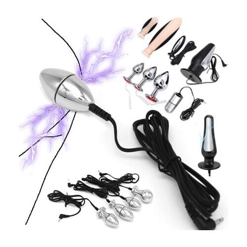 Electric Shock Anal Plug Electronic Stimulation Vaginal Ball Prostate Massage Anal Dildo Dilator Medical Themed Couple Sex Shop