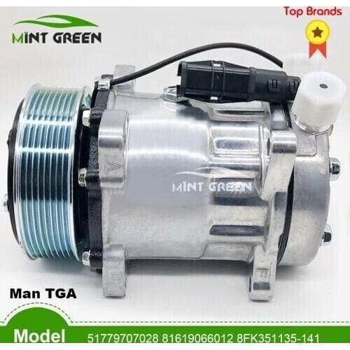 For free shipping Auto AC Compressor 51779707028 81619066012 8FK351135-141 TSP0155813 7H15 for Man truck TGA TGX TGS