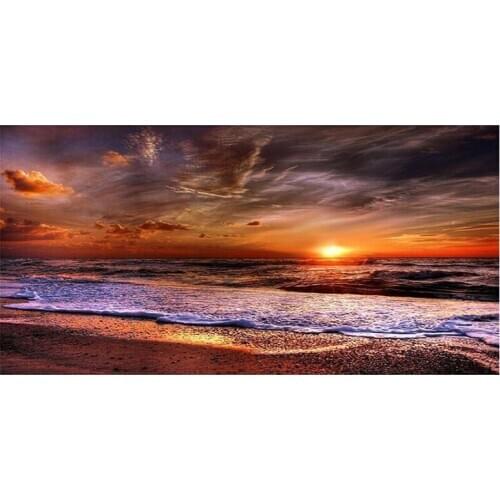Large 5D DIY diamond embroidery full square seaside sunset diamant painting cross stitch rhinestone mosaic decoration gift