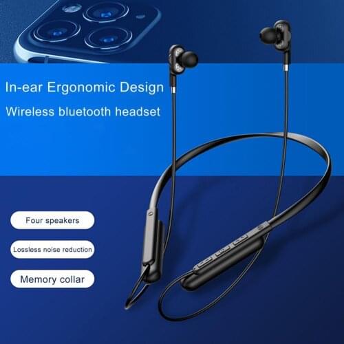 BT126 Hanging Neck Bluetooth 5.0 Wireless Sports Headset Ear Headset Bluetooth Headphones Earbuds Earphone With TF card slot