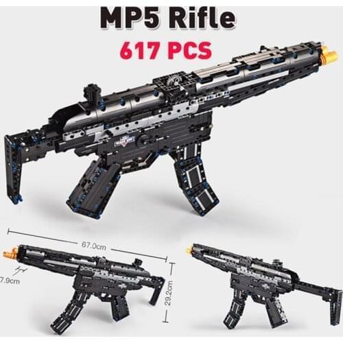 DIY Building Blocks Gun Assembly 617Pcs Heckler Koch Mp5 Submachine Gun Model Military City Shoot Gun Bricks Gift Toys for Boys