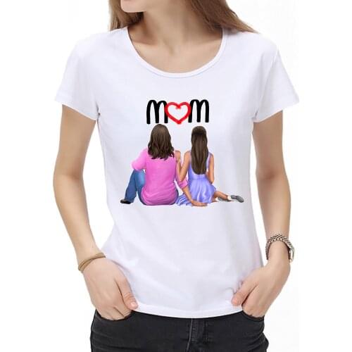 Moms love T shirt Mothers day gift from daughter personalize Print baby tshirt Harajuku Tshirt Tops tee shirt Femme mama Tshirt