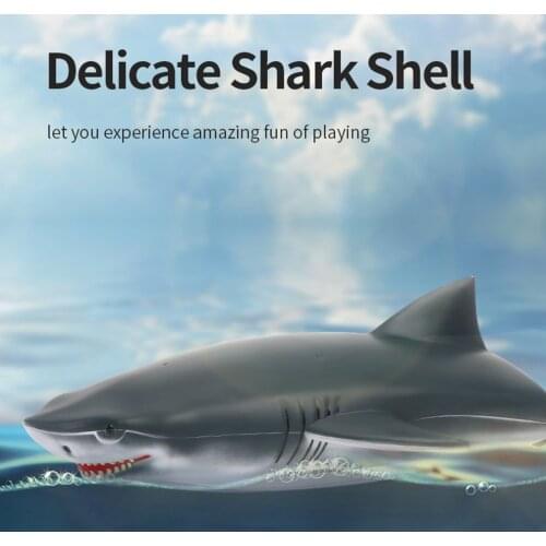 2.4G Remote Control Shark Toy 1:18 Scale High Simulation Swimming Pool Bathroom Toy Remote Control Shark Boat