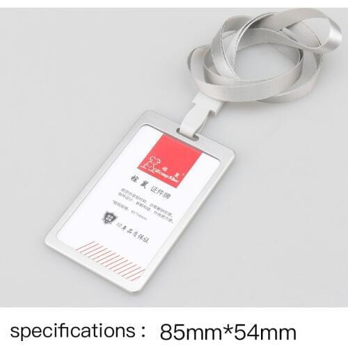 Middle size aluminum alloy metal frame name card plain certificate badge employee id card verticle business exhibitor board