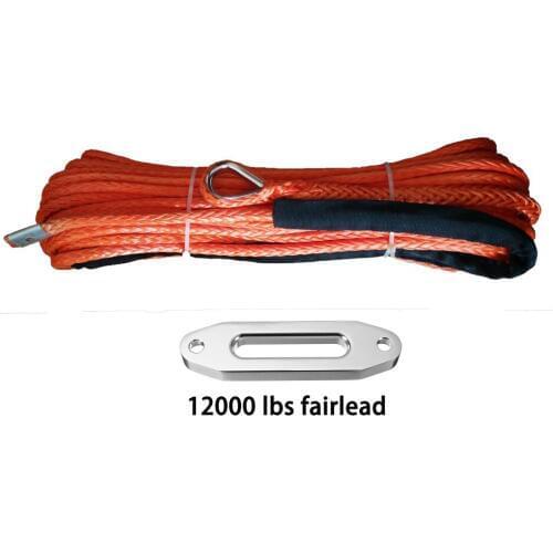 3/8" x 100ft Synthetic Winch Line And 12000lbs fairlead Offroad Winch Line
