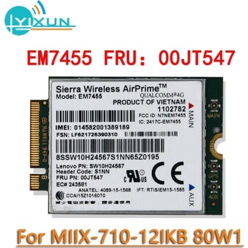 LTE 4G module EM7455 GOBI6000 Original brand new Lenovo ThinkPad 00JT545 FOR MIIX 320 10ICR, 00JT547 FOR MIIX 710 12IKB