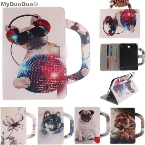 Fashion Print PU Leather Stand Case For Samsung Galaxy Tab A 8.0 T350 T355 SM-T355 8"Tablet Cover Case+Screen Protector Film+Pen