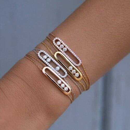 Trendy AAAAA Zircon Bracelet 18K Gold Filled bracelet bangle for women men Party wedding fine jewelry