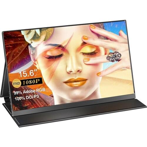 Eviciv 15.6" Portable Monitor QLED DCI- P3 100% 1920*1080 Full HD 1000:1 Mini HDMI 500 cd/m² For SAMSUNG DEX PC Gaming Xbox PS4