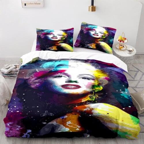 Monroe Duvet Cover Digital Printing Quilt Cover 3pcs Girls Bedding Set Queen King Size Comforter Cover Single Double Bedclothes