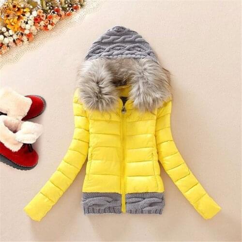 2020 New Winter Fashion Coat Women Winter Jacket Womens Parkas Warm Detachable Fur Collar Slim fit Outwear