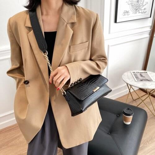 New Alligator Chain Flap Crossbody Pack Female Fashion Girl Travel Handbag High Quality Pu Leather Small Shoulder Bag for Women