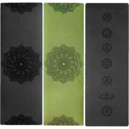 New Design TPE Yoga Mat 183*61cm Fitness Yoga Mat Non-slip Pilates Yoga Pad Gym Sports Camping Exercise Mat Odor Free