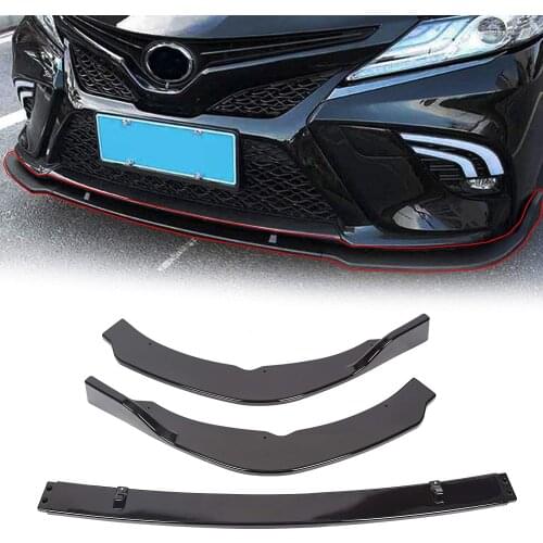 Front Bumper Lip Splitter Cover Trim Spoiler Diffuser Deflector Compatible with 2018 2019 2020 Toyota Camry SE/XSE Gloss Black