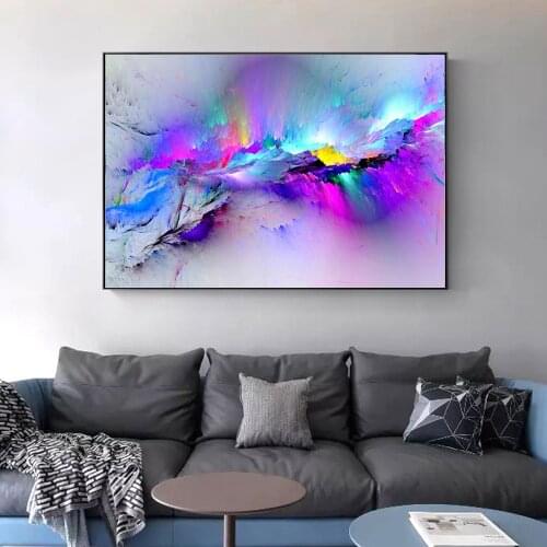 Colorful Abstract Canvas Paintings On The Wall Posters And Prints Modern Cloud Wall Pictures For Living Room Cuadros Decoration