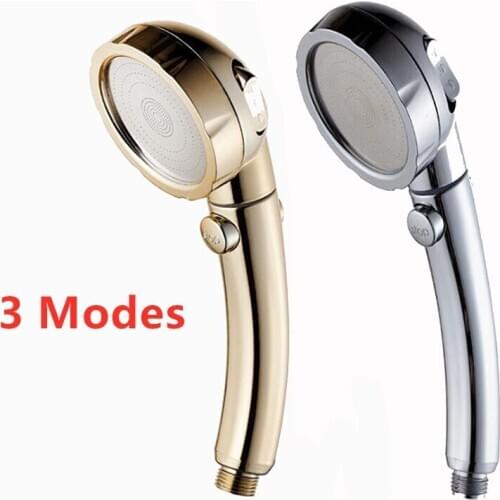 3 Mode Handheld High Pressure Shower Head Bathroom Boost Water Saving Spa Showerhead Portable Rainfall Shower Head Accessories