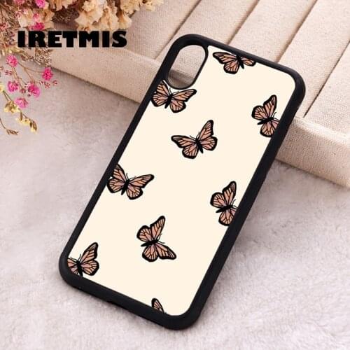 Iretmis 5 5S SE 2020 phone cover cases for iphone 6 6S 7 8 Plus X Xs XR 11 12 Mini Pro Max Silicone Butternut Butterfly Print