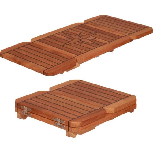 Folding Teak Table Top With Sideway Wing Nautic Star 3 Sizes Marine Boat RV