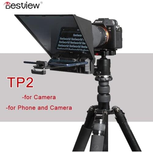 Feelworld TP2 Teleprompter For Recording with Remote for 8 inch Phones iPad tablet Prompter Artifact DSLR Cameras Smartphone