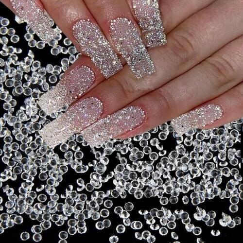 1000pcs Nail Art Micro Diamond Flash Crystal Sand Nail Jewelry Extension Nail Luxury Fashion Nail Art Rhinestone DIY Decoration
