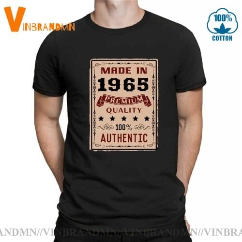 Vintage Premium quality 100% Authentic Made in 1965 T Shirt Retro 1965 Birth Year T-shirt Perfect Birthday 60s Clothing