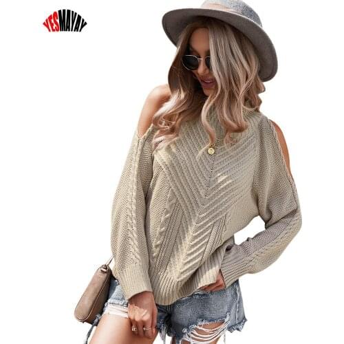 Womens Sweater Long Sleeve Top Femme Off Shoulder O-neck Pullovers Women Knitted Jumper Casual Sweater Mujer Invierno 2021