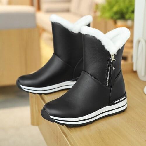 Winter Snow Boots Flat Lovely Pure Color Shoes Cotton Short Waterproof Warm Winter Boots For Women Cloth Fashion 2021 New