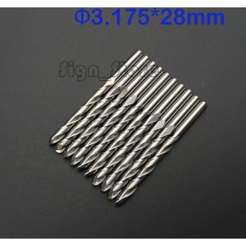 10pcs 1/8''Carbide CNC Router Bits Ball Nose End Milling Tools 3.175mm *28mm FREE SHIPPING