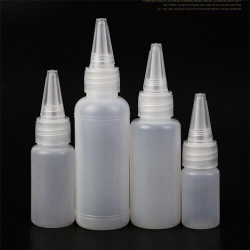 10 Pcs/lot 10ML/20ML30ML/50ML Empty PE Plastic Glue Bottles With Screw-On Lids Squeeze Liquid Ink Oil Dropper Bottles