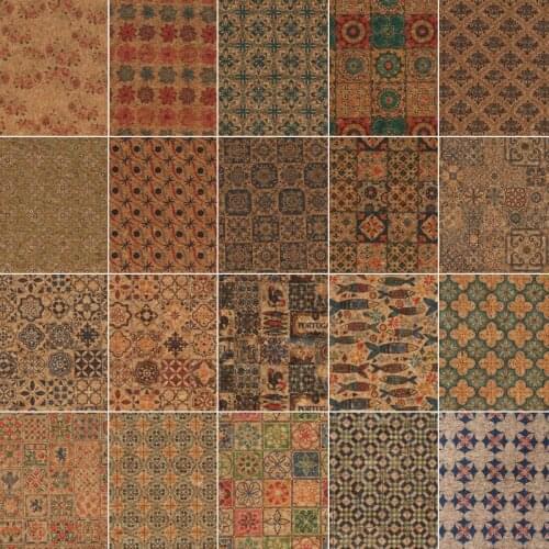 100*135cm Natural Cork Synthetic PU Leather Printing 0.5mm Faux Fabric Environment Wood For Diy Handbag Shoes Garment Material