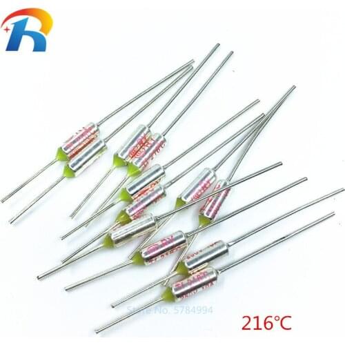 100PCS Thermal fuse RY Tf 216 Celsius degrees 10A250V Metal Thermal Protector thermal fuse metal shell Thermal Cutoff TF 216