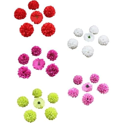 30 pcs Carnations Craft Artificial Flower Silk Spherical Heads Wedding Decor