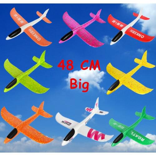 48cm Big Hand Launch Throwing Foam Plane EPP Airplane Model Glider Plane Aircraft Model Outdoor DIY Educational Toy For Children