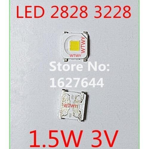 500pcs LED 3228 2828 LED Backlight TV High Power 1.5W 3V LED Backlight Cool white For SAMSUNG LED LCD TV Backlight Application