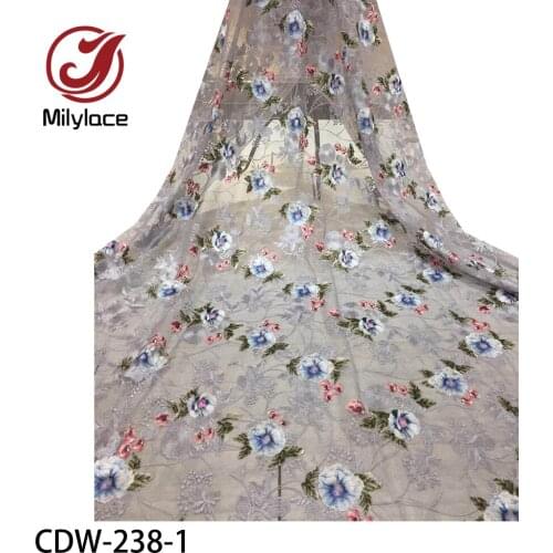 African Lace Fabric 2020 High Quality Tulle Materials French Nigerian Embroidery Lace Fabric for Dress CDW-238