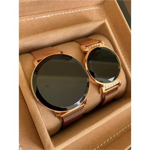 Rose Gold Color Mesh Magnet Cord Touch Screen Dear Watches
