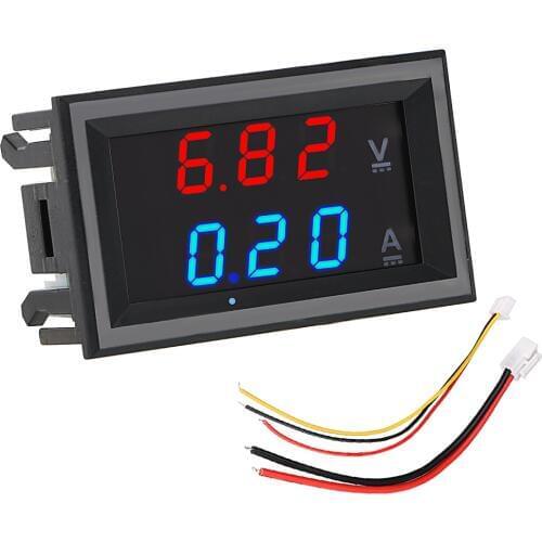 Mini Digital Voltmeter Ammeter with Cable DC 100V 10A Amperemeter Voltage Indicator Tester Volt Ampere Meter LED Display