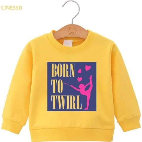 I Love Baton Twirling Kids Sweatshirt Thick Childrens Hoodies Girl Gymnastics Print Hoodie Sporting Clothing Jumper Pullover