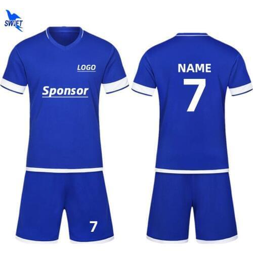 Printing Men Women Football Jerseys Set Children Boys Girls Soccer Clothing Short Sleeve Kids Futsal Uniforms Sports Tracksuits