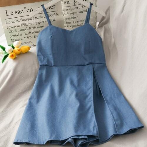 Womens Playsuits 2020 Summer Korean Was Thin Cyber Celebrity Spaghetti Strap Playsuits Female New Students Playsuits ML839